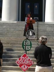 Licia reading at International Womens Day 2013 capitol steps